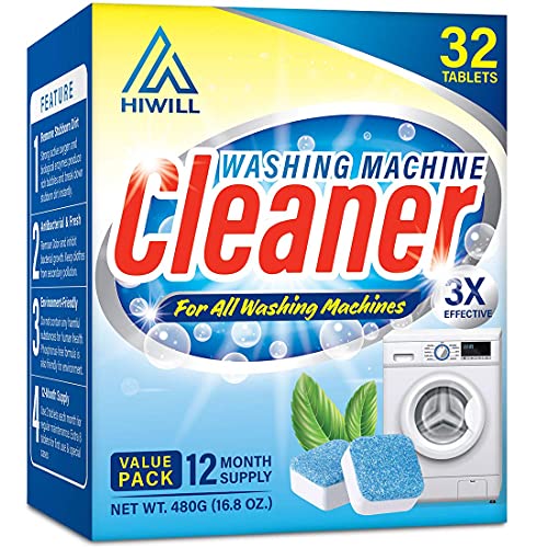 Hiwill Washing Machine Cleaner Effervescent Tablets, 32 Solid Deep
