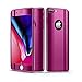 Leagway iPhone 8 Plus Case Cover, Ultra Slim Electroplate 360 Degree Full Body Protection Mirror Case with Tempered Glass Screen + Hard PC Protector for Apple iPhone 7 Plus / 8 Plus (Purple)