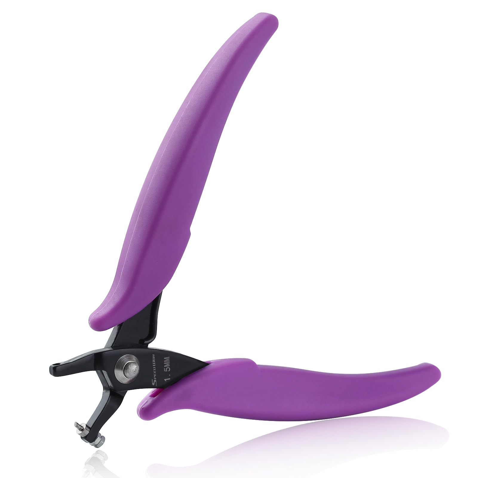 SPEEDWOX Metal Hole Punch Pliers 1.5mm Round Hole Punch Pliers For Sheet Metal Short Jaw Single Hole Puncher Jewelry Pliers Earring Hole Punch Precision Jewelry Making Tool Craft Beading Hobby