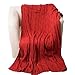 Battilo Soft Knitted Dual Cable Throw Blanket, 50