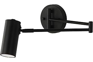 KCO Lighting Black Swing Arm Wall Sconce Farmhouse Adjustable Wall Lamp Industrial Wall Mounted Reading Light Modern Long Swi