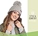 Brook + Bay Pom Pom Beanie - Stay Warm & Stylish - Thick, Soft & Chunky Cable Knit Beanie Hats for Women & Men - Serious Beanies for Serious Style