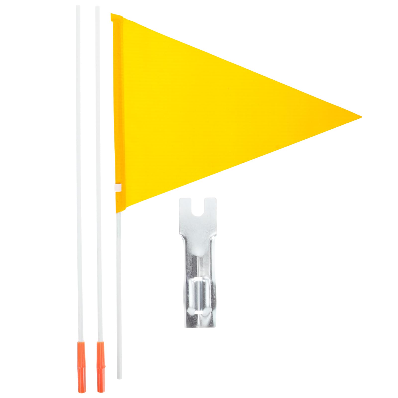 SEWACC 1 Set of Bike Safety Flag with Pole, Triangular Yellow Decor for Outdoor Cycling Supplies