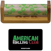 OCB 70mm Single Wide Bamboo Wood Cigarette Rolling Machine Includes American Rolling Club Scoop Card