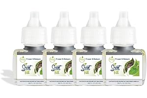 Scent Fill Fraser Fir & Fresh Balsam Pine Plug in Air Freshener, 4 Scented Oil Refills