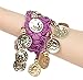 Astage Girls Oriental Belly Dance Sets Costumes All accessories Purple M(Fits 6-8 Years)
