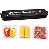 Vacuum Sealer for Food – Keep Food Fresher for Longer, Powerful 60 kPa Vacuum Sealing, Automatic One-Touch Operation, for Dry & Moist Foods, 10 Bags Included