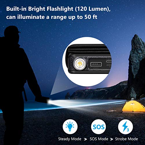 image for Solar Charger 25000mAh ADDTOP Portable Solar Power Bank with Type-C In