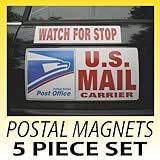U.S. Mail Delivery Magnetic Sign Rural Carrier Magnet USPS 5 Piece Set Red