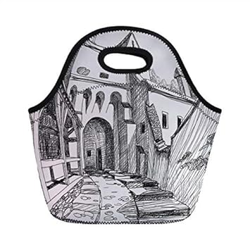 Amazoncom Portable Neoprene Lunch Bag Medieval Decor