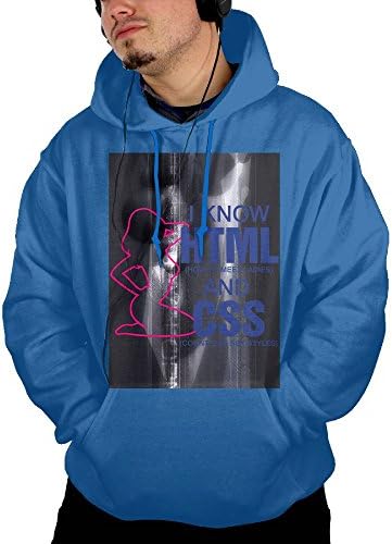 LH33BY Men's 2018 Fashion I Know HTML 2 (2c)++ Sweatshirts Hooded Artistic Style Hoodies Pullover Royalblue
