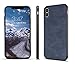 SALAWAT for iPhone Xs Case Slim Shock Proof Phone Cover Lightweight Premium PU Leather TPU Bumper PC Protection for iPhone X 5.8 inch (NavyBlue)