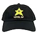 Super Mario Hat Level Up Costume Odyssey Bros Baseball Cap Dad 80s 90s Hat (Black)