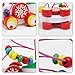 DOUYYE Wooden Duck Trailer Around Beads Educational Game Toys for Boy Girl ,Birthday Gift Toy for Age 1 2 3 4 5 Years Old and Up Kid Children Baby Toddler
