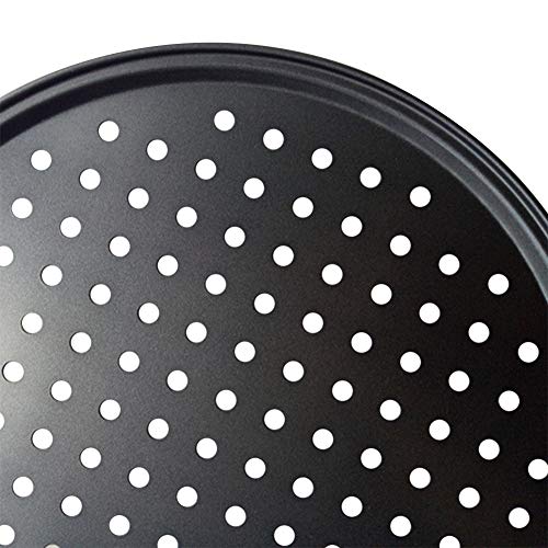 LANGM Non-Stick Pizza Bakplaat, 12 inch Pizza Crisper Lade, Ronde met Gaten Carbon Steel Pizza Pan voor Thuis Keuken… - Afbeelding 5