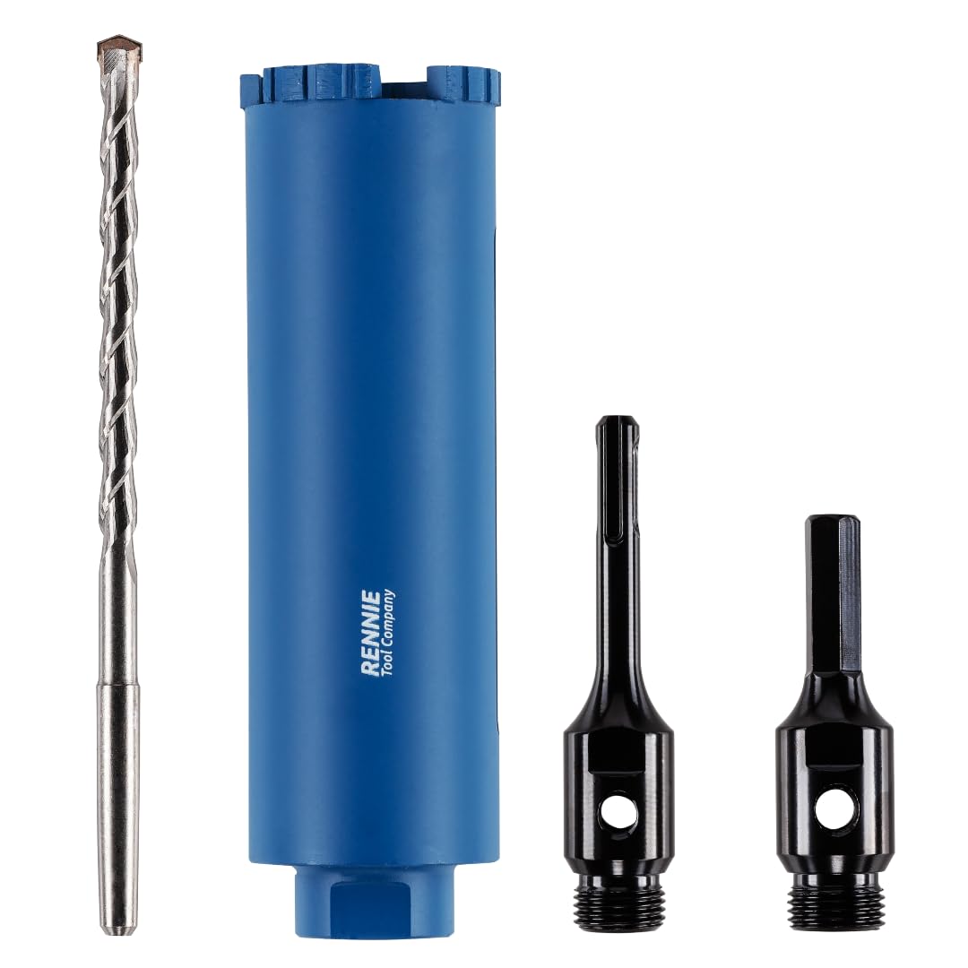 48mm x 150mm Long Diamond Core Drill Bit Set Includes SDS Adapter, Hex Shank Adapter & Centre Drill Bit. To Be Used In Concrete Masonry Brick Block Stone Granite Diamond Drill Bit Core Accessories — image 1
