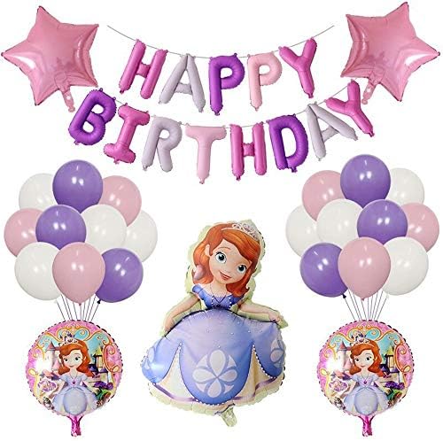 ソフィア 誕生日 飾り付け 姫君 姫様 子供 女の子 パープル 可愛い 綺麗 ちいさなプリンセスソフィア Happy