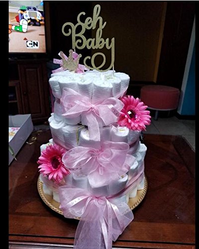 Baby Shower Decorations Strung Banner (OH BABY) & 20PC Balloons with Ribbon [Gold, Confetti, White] Kit Set | Hang on Wall | Glitter Unisex Pregnancy Announcement It's A Girl Baby Shower Party - Thumbnail 4
