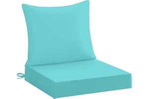 downluxe 19x19 Outdoor Chair Cushions, Waterproof Fade Resistant Patio Furniture Cushions with Handle & Removable Cover, Deep