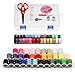 NEX Sewing Thread Set 64 PCS Assorted Sewing Threads with Bobbins Case Thread Spools for Basic Sewing Machine, Emergency and Travel
