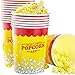 Leakproof Super Durable 32oz Popcorn Cups 25 Pk. Greaseproof Disposable Pop Corn Tubs With Cool Design Are the Ultimate Movie Theater Accessory. Large Containers Great for Any Party or Event.