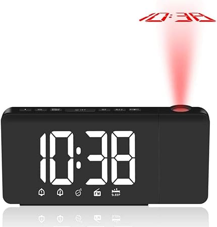Dywlq Led Atomic Projection Alarm Clock Ceiling Wall Projecting