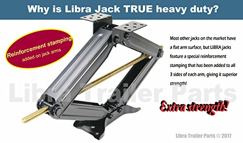 LIBRA Set of 2 24" 5000lbs RV Trailer Stabilizer Leveling Scissor Jacks w/Handle & Power Drill Sockets & Mounting Screws ...