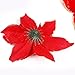 Zabrina 12 Pcs 13cm Christmas Tree Decorative Silk Flower Gold Poinsettia Bush and Red Poinsettia Bush Artificial Flowers Red Glitter Poinsettia Christmas Tree Ornaments, Red
