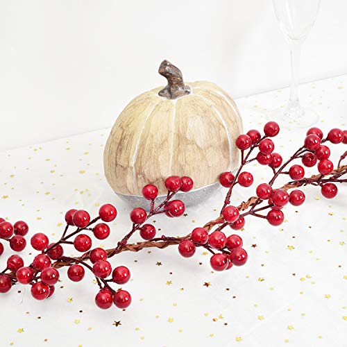 Artiflr 6FT Red Berry Garland, Flexible Artificial Red and Burgundy Berry Christmas Garland for Indoor Outdoor Hone Fireplace Decoration for Winter Holiday New Year Decor
