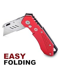 Cuchillo de bolsillo FC   Resistente cortador de caja con cartuchera, diseño de cambio rápido, cuchillas de lock back, plegable y ligero cuerpo de aluminio.