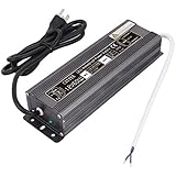 CATIYA 12V LED Driver Transformer, 60W Waterproof Power Supply Adapter with 3-Prong Plug