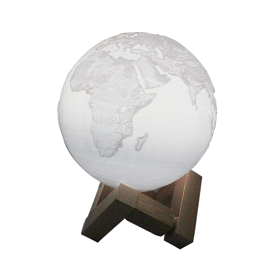 Abcsea 3D Moonlight Lamp with 3 Colors, Earth Night Light, Comfortable Moon Lamp with Stand, Romantic Moon Light Night Light, Earth Lamp12 cm