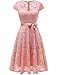 Dressystar Women Sweetheart A-Line Short Floral Lace Cocktail Bridesmaid Dress with Bow