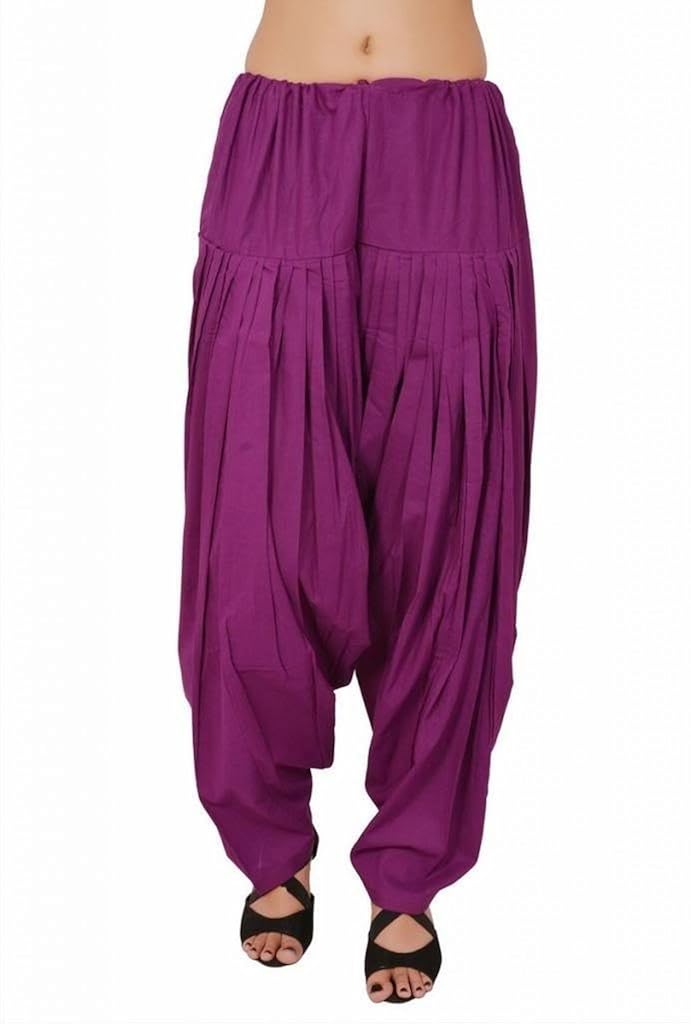 luvcare 100% pure cotton patiala salwar for womens(beige, brown and purple)