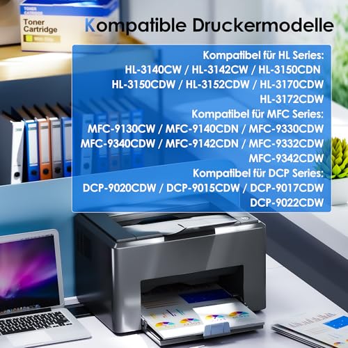 NOGIVY TN241 TN245 Compatible with Brother MFC 9332CDW Toner Brother DCP 9022CDW MFC 9142 CDN Toner HL-3142CW HL-3152CDW MFC-9332CDW DCP-9022CDW Printer MFC-9332CDW DCP-9022CDW (Pack of 4)