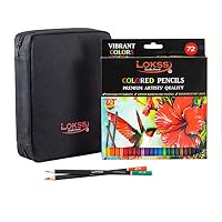 72 Colored Pencils Set By LOKSS - Professional Artist Pencils- Vibrant Colors- Superior Blending, Shading & Layering- Numbered Barrels & Free Bonus Portable Zipper Case with 72 Individual Slots