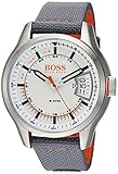 HUGO BOSS Men's Hong Kong Sport Stainless Steel Quartz Watch with Nylon Strap, Grey, 22 (Model: 1550015)