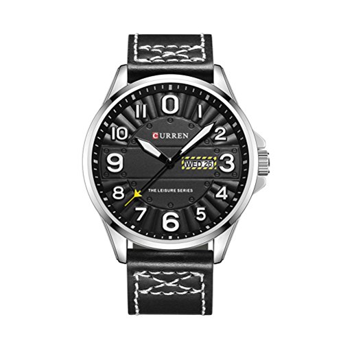 Hombres Reloj de Pulsera Hombre Top Brand Luxury Relojes Deportivos Leather Army Military Hombres Reloj de Pulsera Marrón