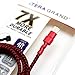 Tera Grand - Apple MFi Certified Lightning to USB-A Braided Cable for iPhone 14/13/12/11 Pro Max Mini, SE XS Max XR X, 8/7/6 Plus, iPad, AirPods, 4 ft Red/Black, (APL-WI114-RDBK)