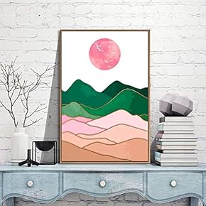 Framed Canvas Wall Art for Living Room, Bedroom Nordic Style Mountains Canvas Prints for Modern Home Decoration Ready to Hang - 16"x24" inches