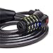 T-TOPER 6.6ft Bright LED Bike Cable Lock with Self Coiling Resettable Digit Combination
