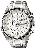 Men's Stainless Steel Edifice White Dial Alarm Chronograph Tachymeter