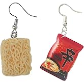 1Pair Funny Instant Noodle Chili Simulation Food Drop Earrings Women Fashion Jewelry Hook Earrings Artist Painter Jewelry,Women's Drop and Dangle Earrings