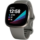 Fitbit Sense Advanced Smartwatch with Tools for Heart Health, Stress Management &amp; Skin Temperature Trends, Sage Grey/Silver, One Size (S &amp; L Bands Included)