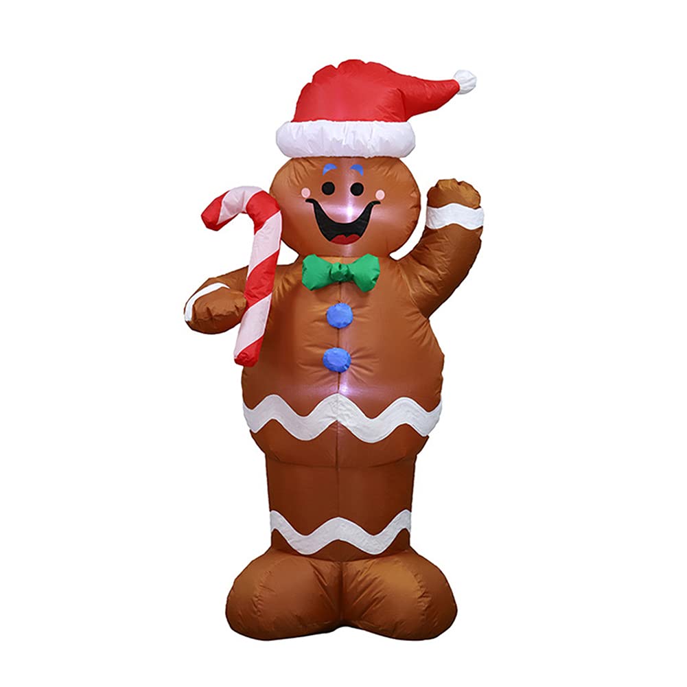 INIFLM Inflatable Gingerbread Man Gingerbread Man Inflatable Christmas Indoor and Outdoor Decoration with LED Lights Blow up Lighted Yard Lawn Inflatables Home Family Decor