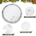 WEWILL 36'' Luxury Silvery Christmas Tree Skirt Santa Embroidered White Santa Claus Snowflake with Satin Border Xmas Tree Skirt Christmas Tree Ornaments Gifts