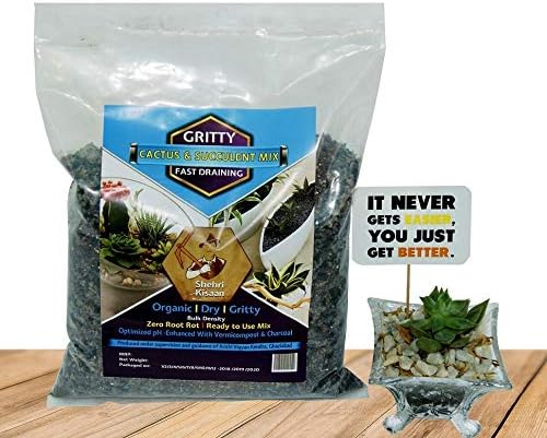 Shehri Kisaan Organic Cactus & Succulent Mix- 100% Dry Fast Draining Porous Gritty Soil Mix-perfect As Terrarium Soil-with Pumice, Vermicompost, Activated Charcoal & Perlite Powder.