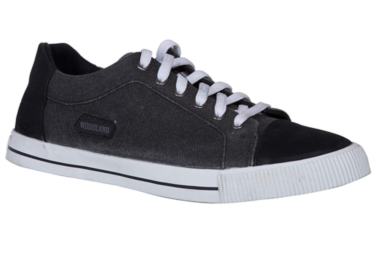 Woodland Men's Black Canvas Sneakers 5 UK/India (39EU), (GC 2542117C