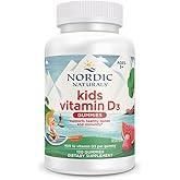 Nordic Naturals Vitamin D3 Gummies Kids, Wild Watermelon Splash - 120 Gummies - 400 IU Vitamin D3 - Bone Health, Healthy Immunity - Non-GMO, Vegetarian - 120 Servings