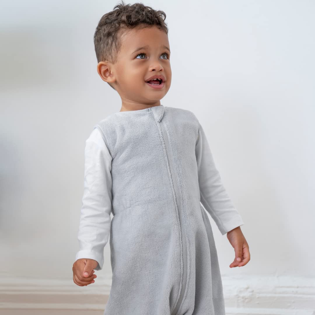 HALO Sleepsack Toddler Sleeping Bag, Luxe Fleece Wearable Blanket, TOG 2.0, Grey, 3T